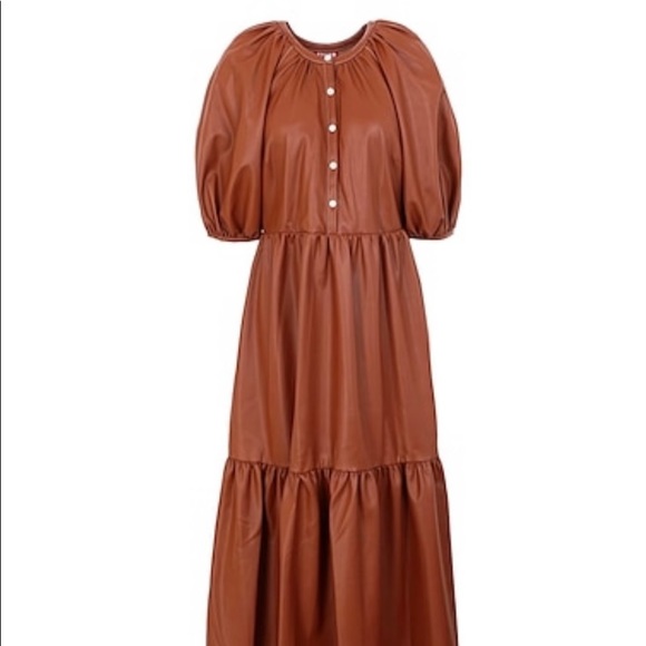 Staud Demi Faux Leather MIDI Dress. Small. - Picture 3 of 3